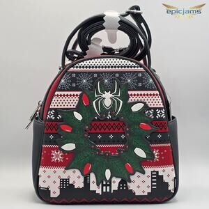 Marvel Spider-Man Christmas Sweater Glow in the Dark Mini Backpack New